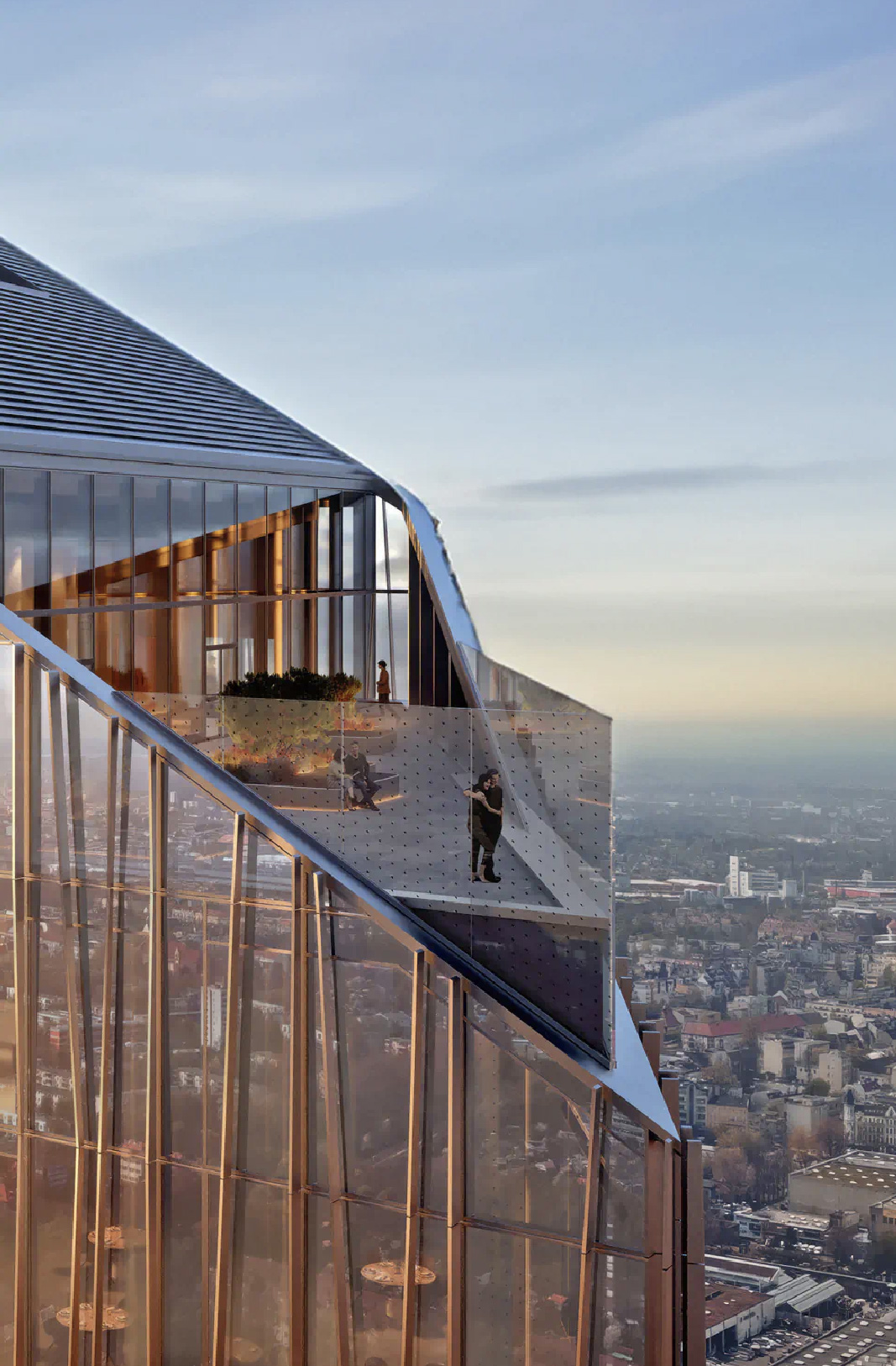 Außenansicht des Restaurant und der Skybar des Estrel Towers.